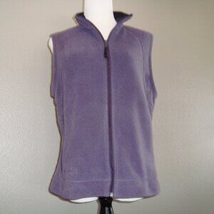 Columbia Fleece Vest Zip Front & Pockets Light Purple Size M